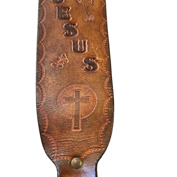 Singing for Jesus Leather Guitar Strap Adjustable Music Accessory - Picture 9 of 9